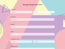 Anmeldeformular für Massagetherapie