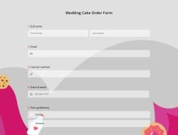 Wedding Cake Order Form