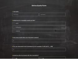 Online Quote Form