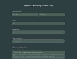 Employee Offboarding Checklist Form 