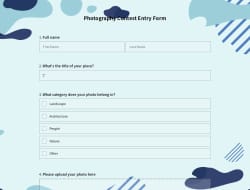 Photography Contest Entry Form