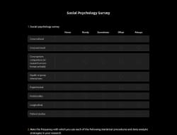 Social Psychology Survey