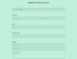 Formulaire de Évaluation de le Équipement