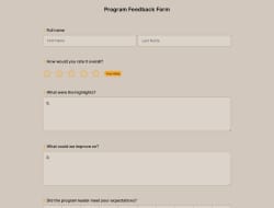 Program Feedback Form