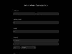Maternity Leave Application Form