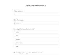 Conference Evaluation Form
