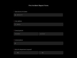 Fire Incident Report Form