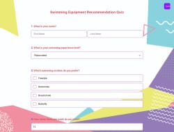 Swimming Equipment Recommendation Quiz