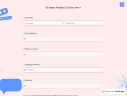 Sample Product Order Form