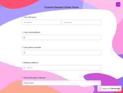 Custom Dessert Order Form