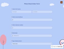 Photo Shoot Order Form