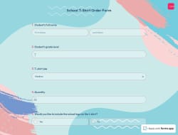 School T-Shirt Order Form