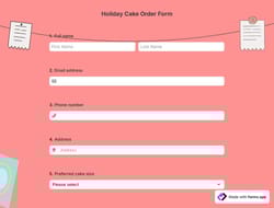 Holiday Cake Order Form