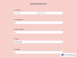 Cake Pop Order Form