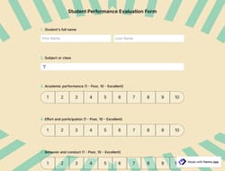 Student Performance Evaluation Form