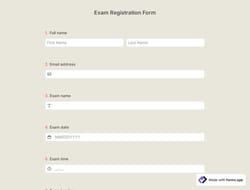 Exam Registration Form
