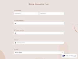 Dining Reservation Form