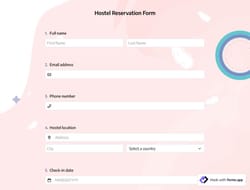 Hostel Reservation Form