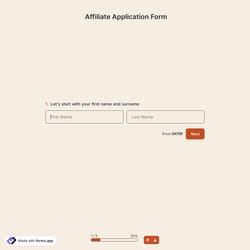 Affiliate Application Form Template