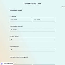Travel Consent Form Template