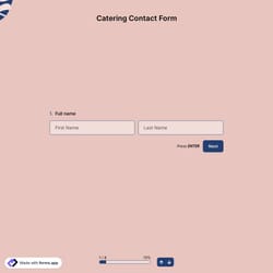 Catering Contact Form Template