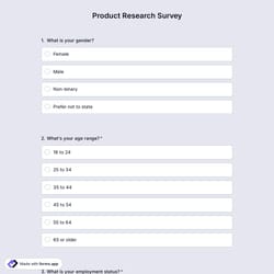 Product Research Survey Template