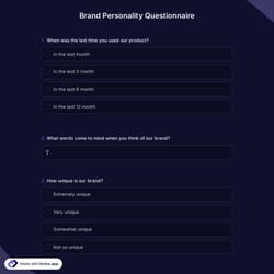 Brand Personality Questionnaire Template