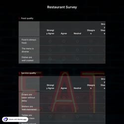 Restaurant Survey Template