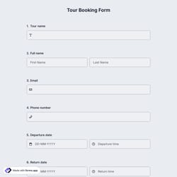 Tour Booking Form