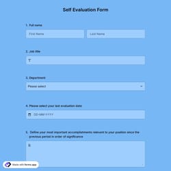 Self Evaluation Form