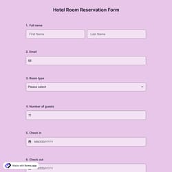 Hotel Room Reservation Form
