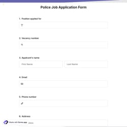Police Job Application Form