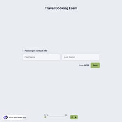 Travel Booking Form