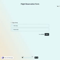 Flight Reservation Form