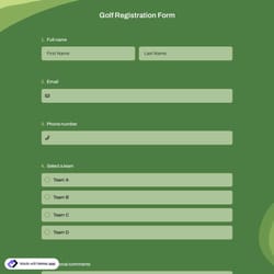 Golf Registration Form