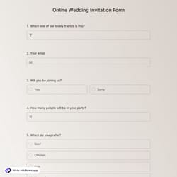 Online Wedding Invitation Form