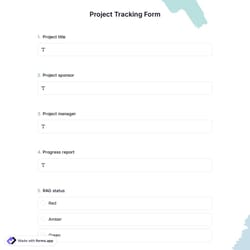 Project Tracking Form