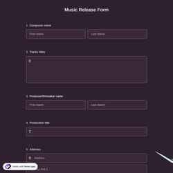 Music Release Form