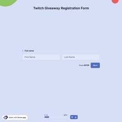 Twitch Giveaway Registration Form