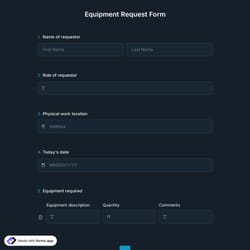 Equipment Request Form