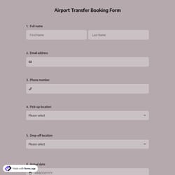 Airport Transfer Booking Form