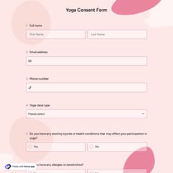 Yoga Consent Form