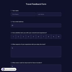Travel Feedback Form