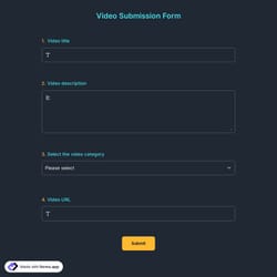 Video Submission Form