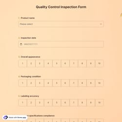 Quality Control Inspection Form