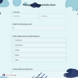 Photography Contest Entry Form