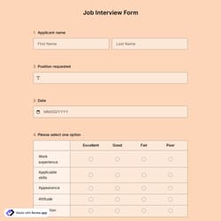 Job Interview Form
