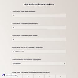 HR Candidate Evaluation Form