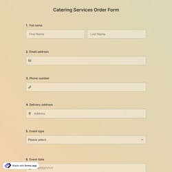 Catering Services Order Form