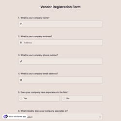 Vendor Registration Form